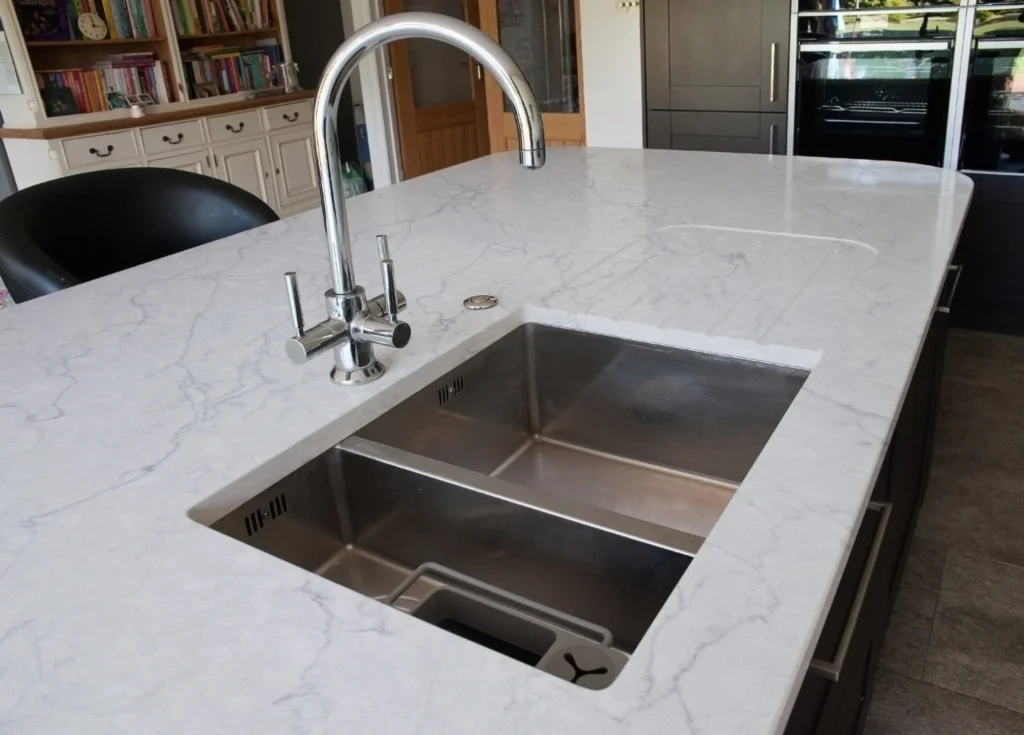 Stone worktop with matching upstand