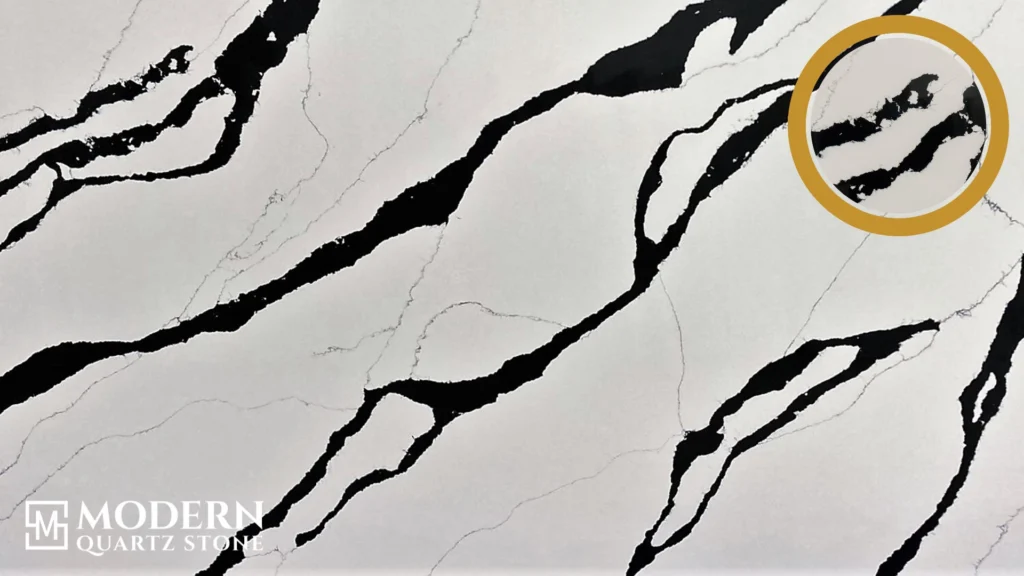 Unique Calacatta Black quartz surface
